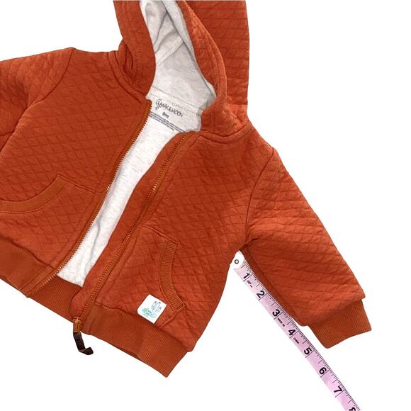 Baby Boy Flannel Long Sleeve Top, Jeans and Orange Zip up Hoodie Outfit - Picture 10 of 11